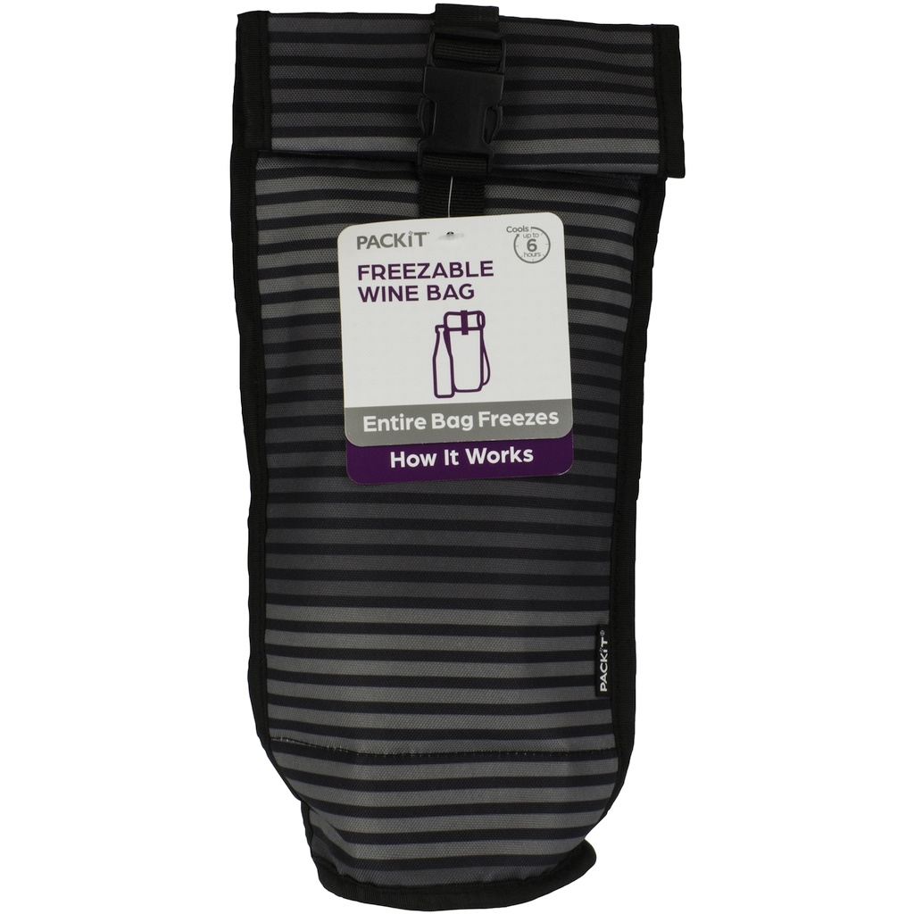     Wine Bag Gray Stripe (PACKiT PACKIT0022)