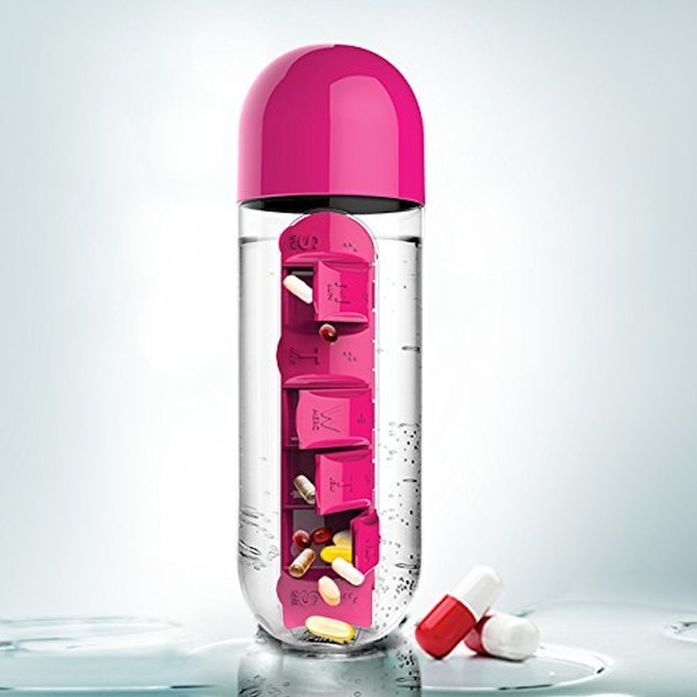 Бутылка In style pill organizer bottle розовая, 0.6 л (Asobu PB55 pink)