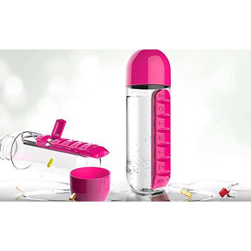 Бутылка In style pill organizer bottle розовая, 0.6 л (Asobu PB55 pink)
