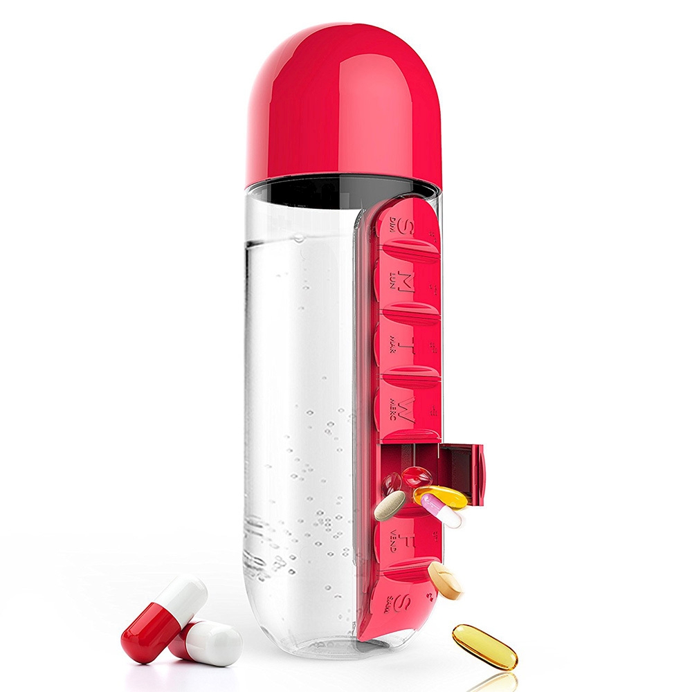 Бутылка In style pill organizer bottle красная, 0.6 л (Asobu PB55 red)