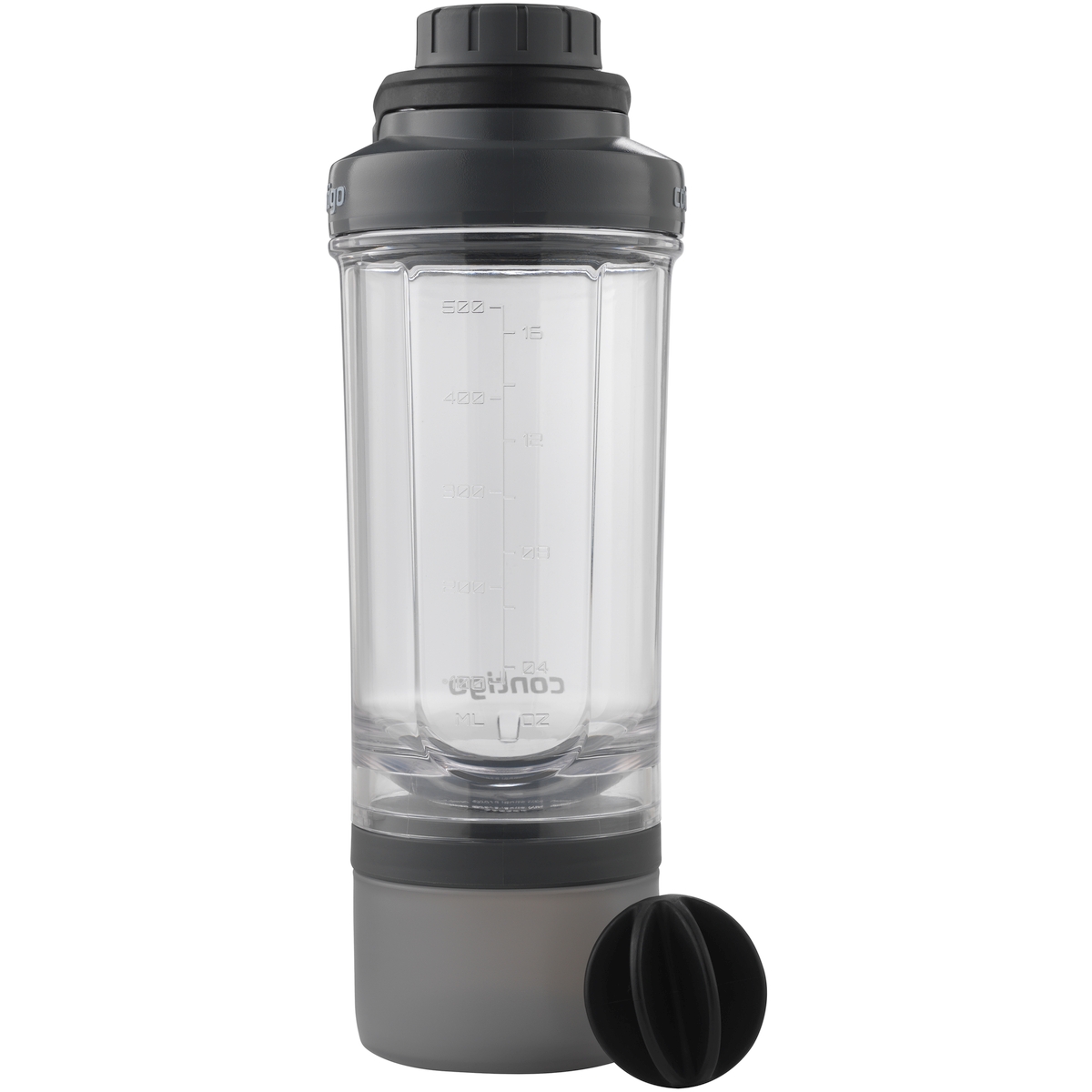 Фитнес-бутылка с контейнером Shake & Go™ чёрный, 0.65 л (Contigo contigo0648)