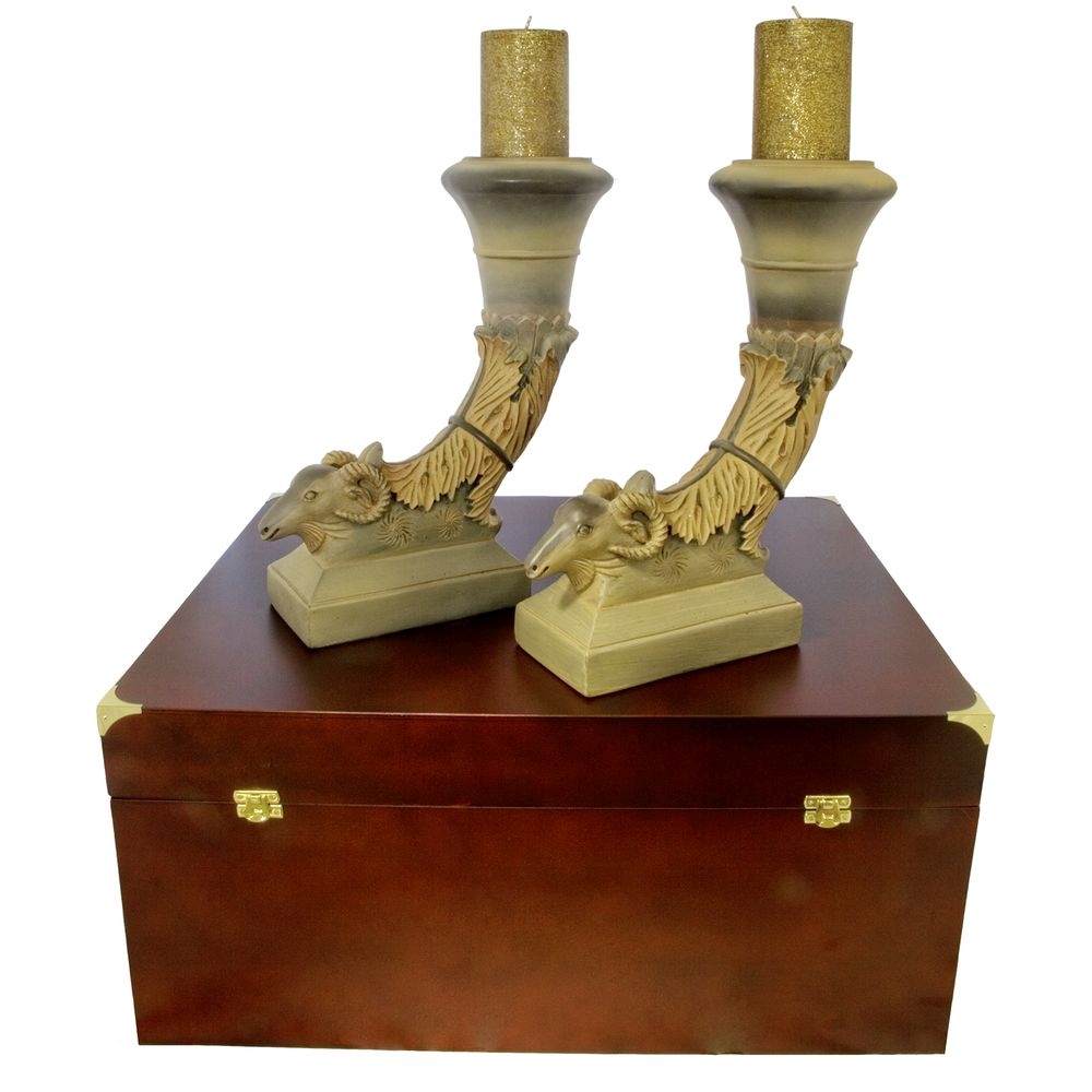 Подарочный набор Каминный: 2 подсвечника Империя, декоративные свечи (Коллекция идей Z5334)