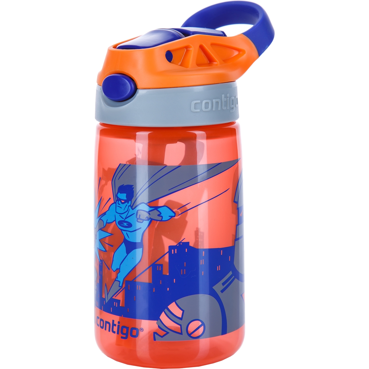Детская бутылка для воды Gizmo Flip Tangerine Superhero, 0.42 л (Contigo CONTIGO0745)