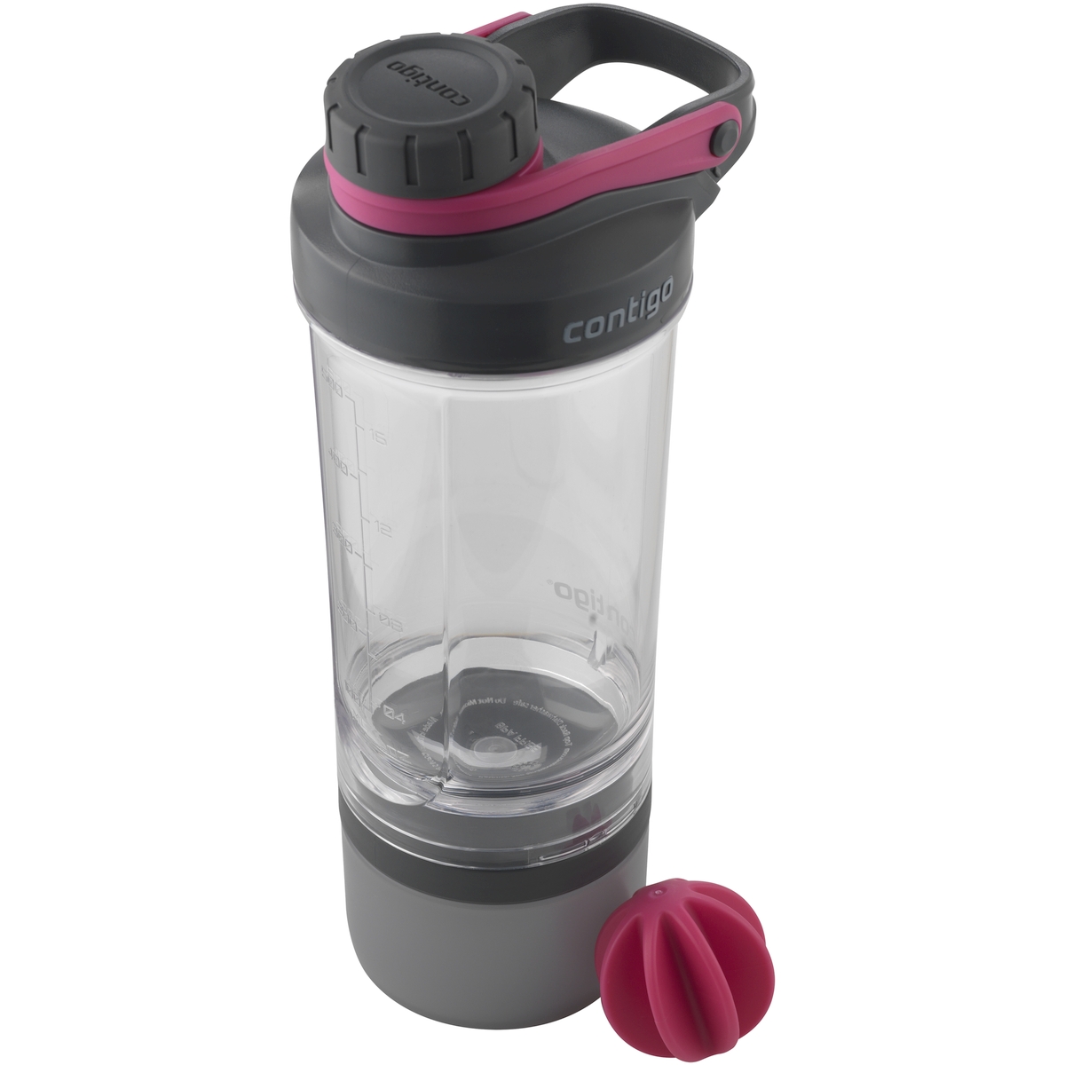 Фитнес-бутылка с контейнером Shake & Go™ розовый, 0.65 л (Contigo contigo0647)