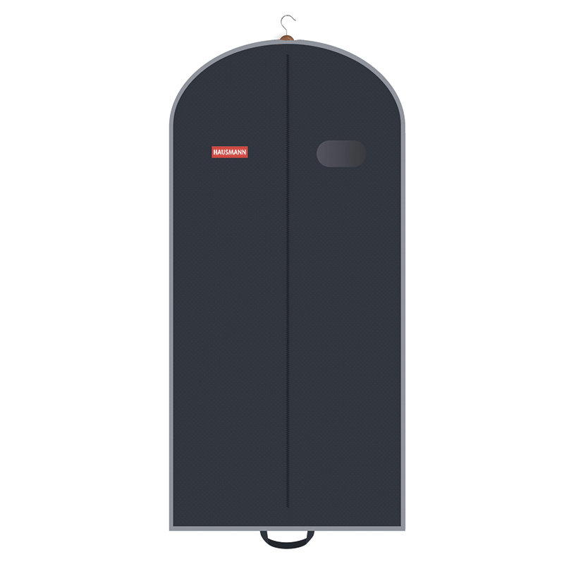 Чехол для одежды объемный с окном и ручками черный, 60x140x10 см (Hausmann HM-701403AG)