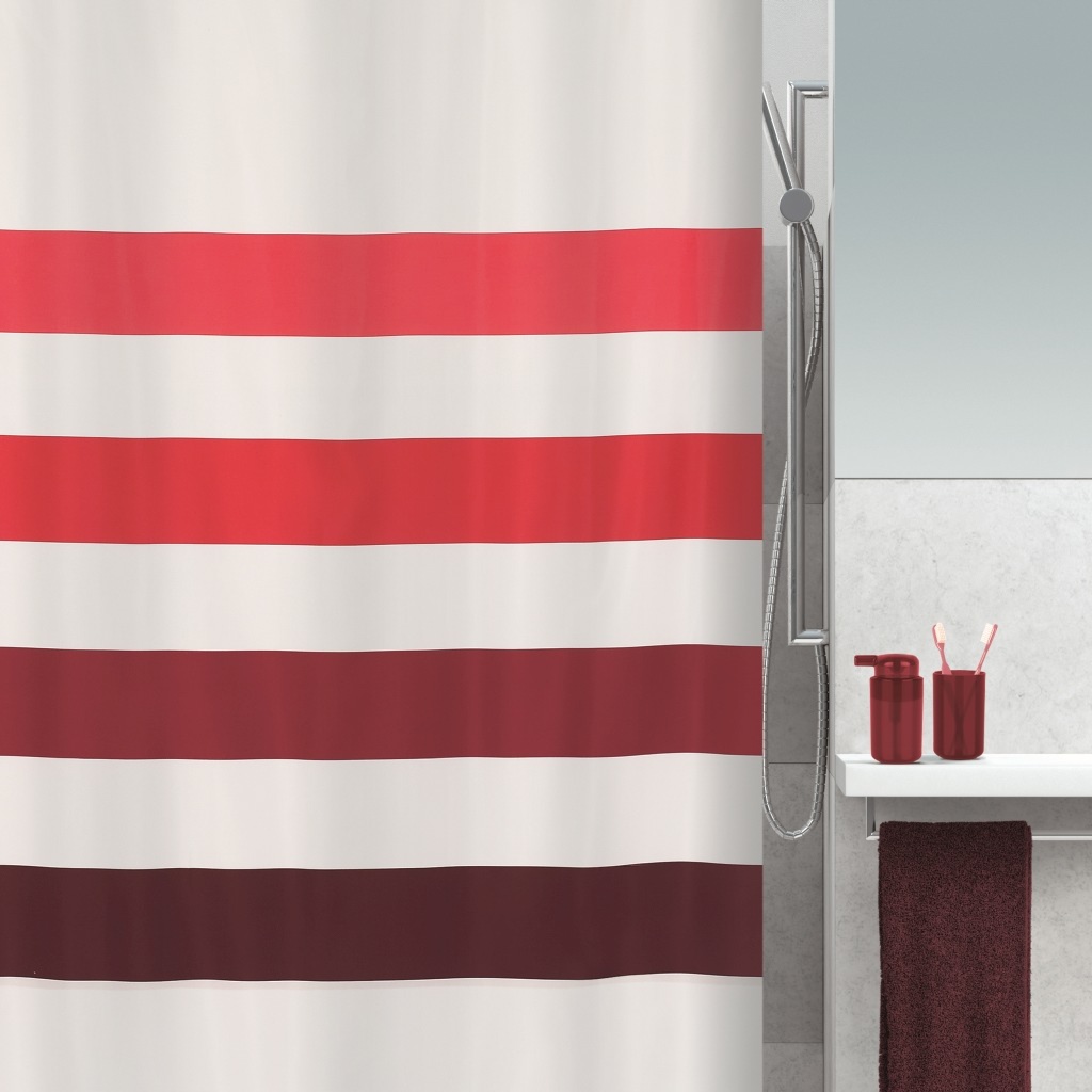 Штора для ванной Four красный, 180 x 200 см (Spirella 1016269)
