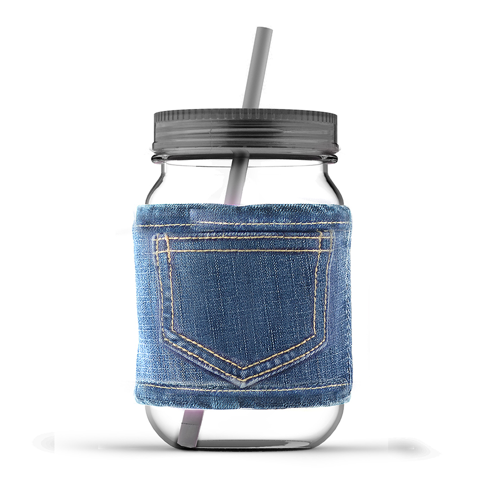 Кружка Jeans jar серая, 0.75 л (Asobu MJ05 smoke)