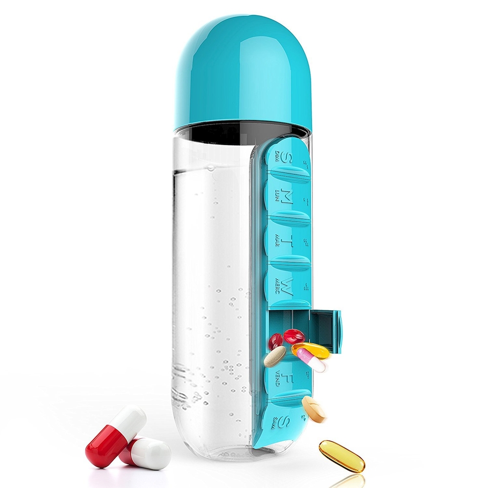 Бутылка In style pill organizer bottle голубая, 0.6 л (Asobu PB55 blue)