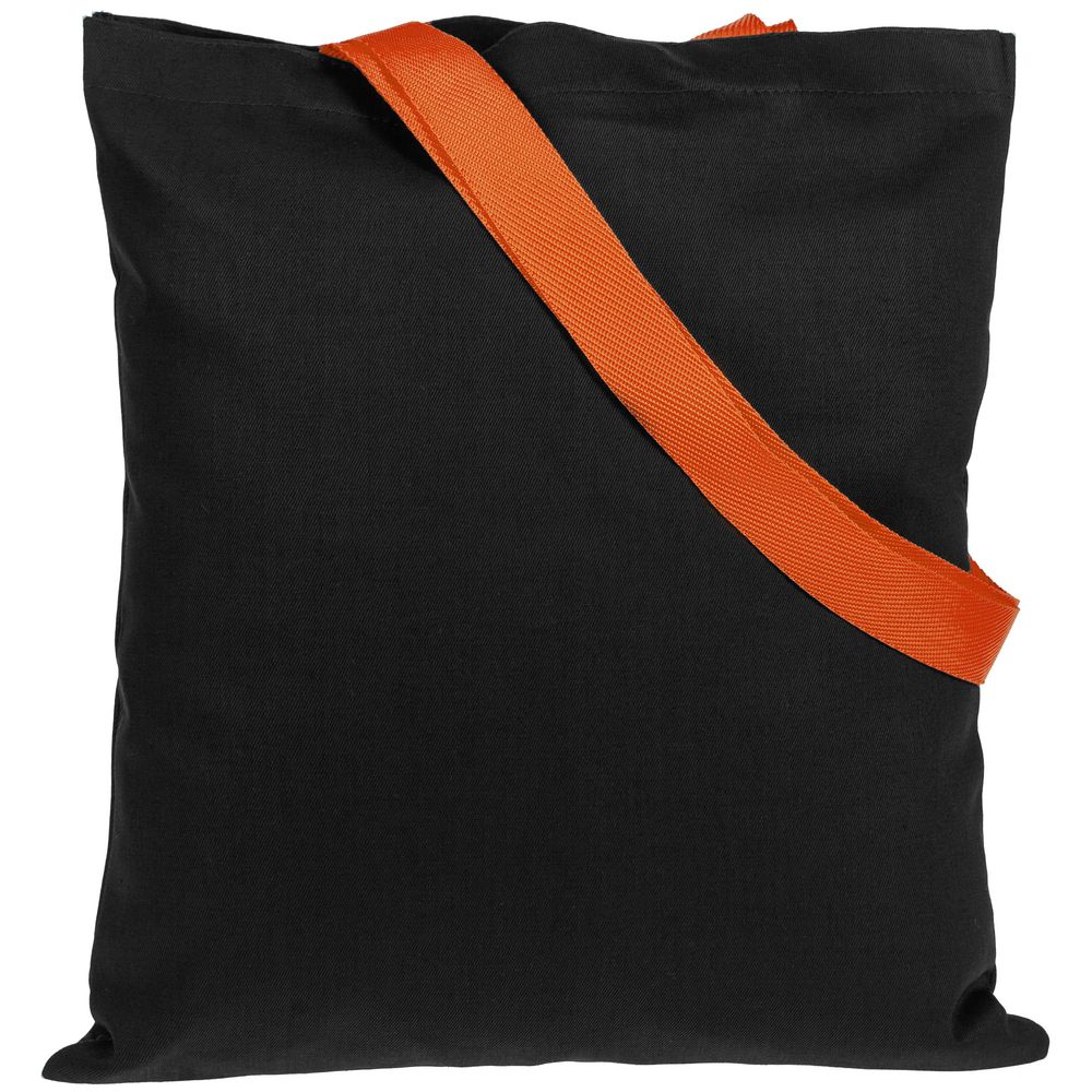 Холщовая сумка BrighTone, черная с оранжевыми ручками (LikeTo 10766.32)