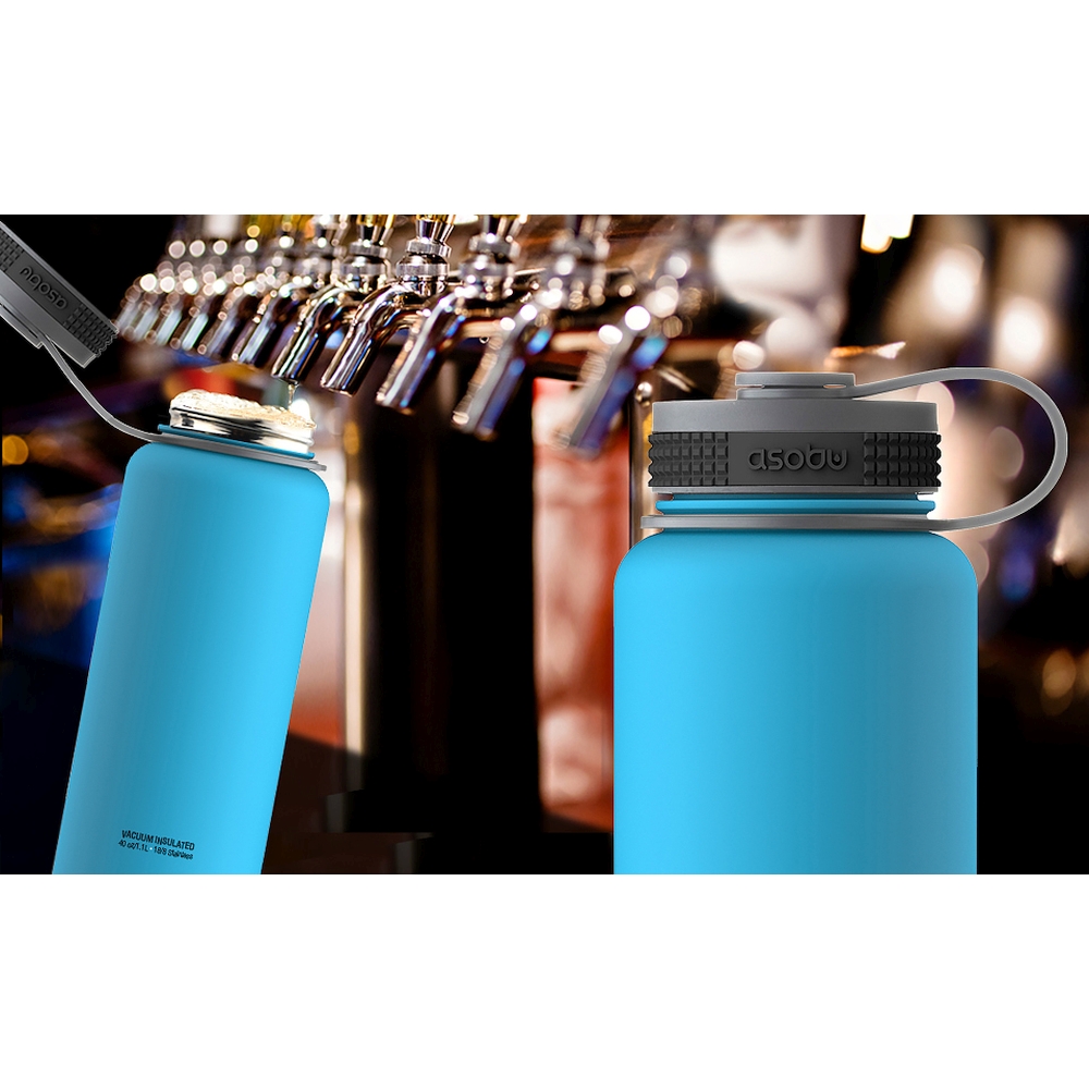 Термобутылка The mighty flask голубая, 1.1 л (Asobu TMF1 blue)