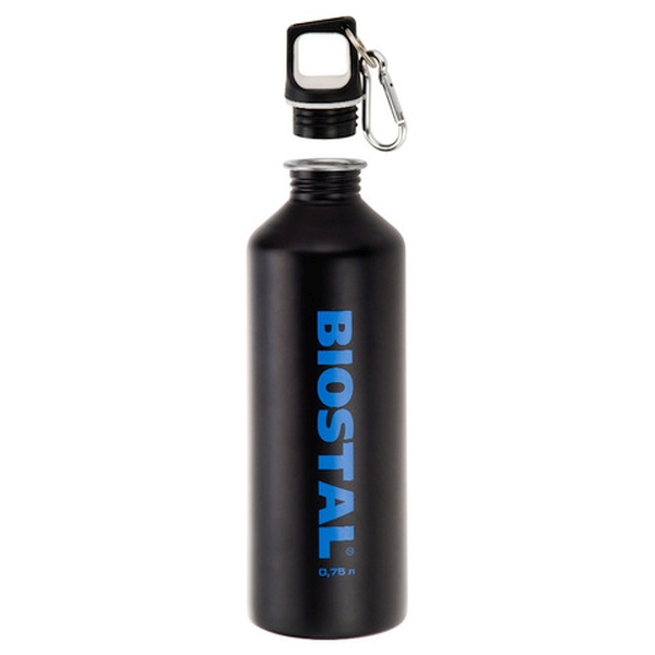 Бутылка Fler с карабином черная, 0.75 л (Biostal NS-750-Bk)