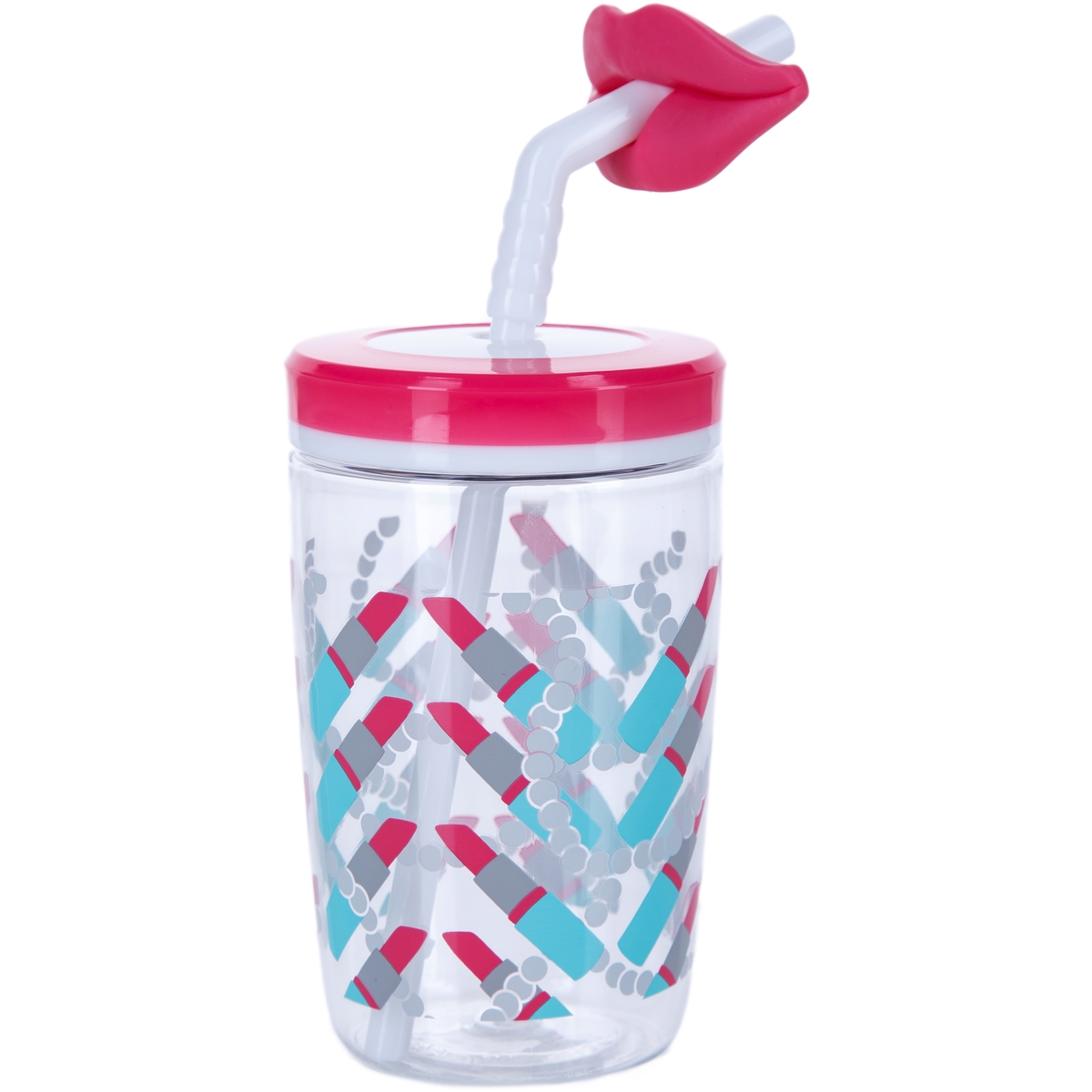 Детский стакан с соломинкой Funny straw Cherry blossom Lips, 0.47 л (Contigo CONTIGO0522)