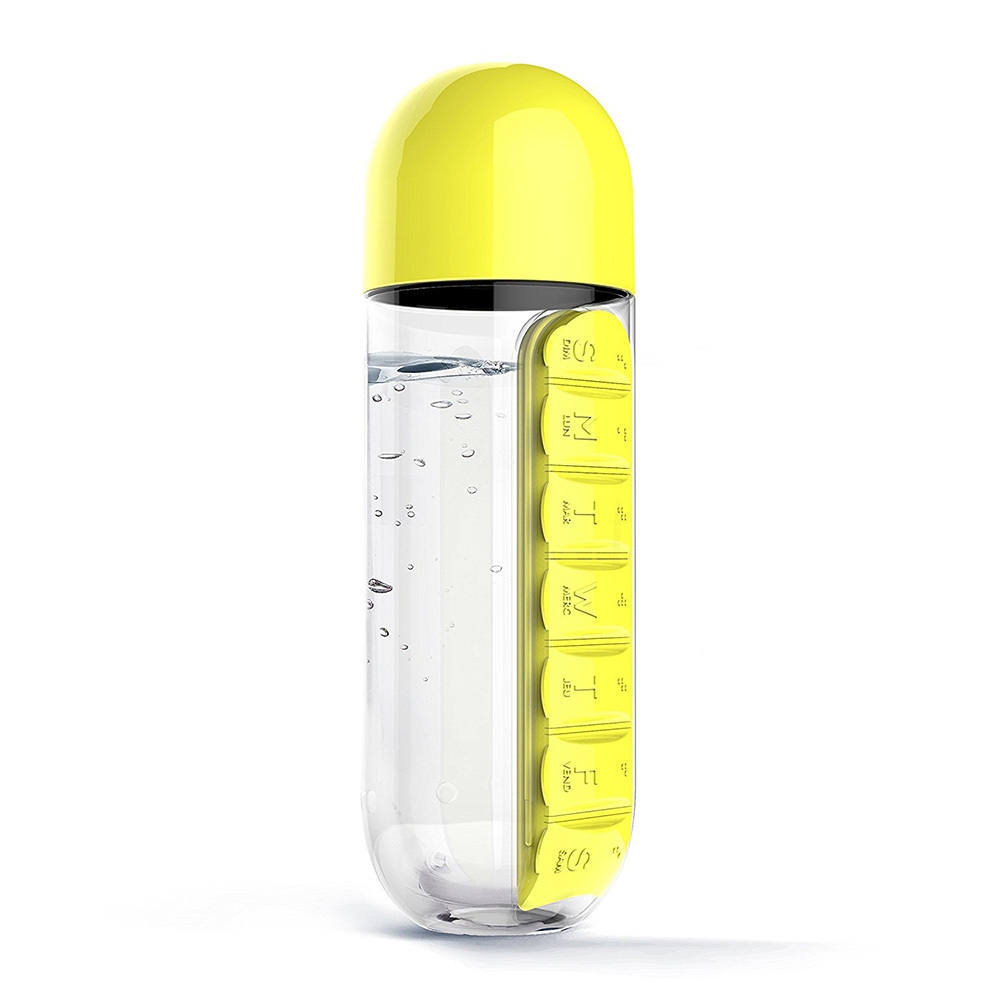 Бутылка In style pill organizer bottle желтая, 0.6 л (Asobu PB55 yellow)