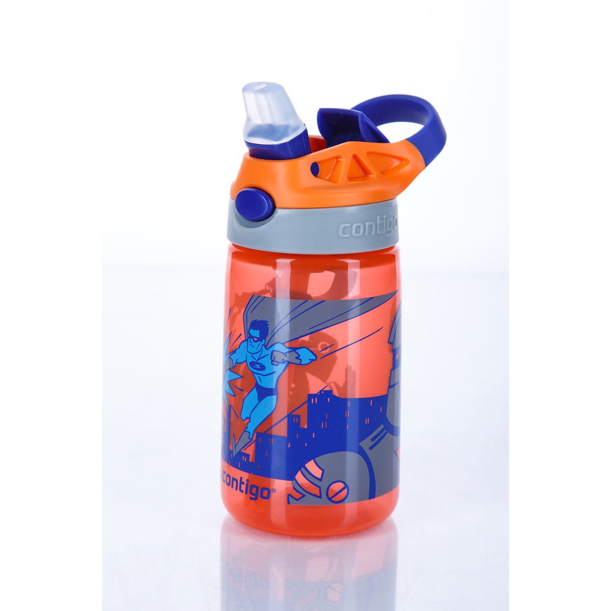 Детская бутылка для воды Gizmo Flip Tangerine Superhero, 0.42 л (Contigo CONTIGO0745)