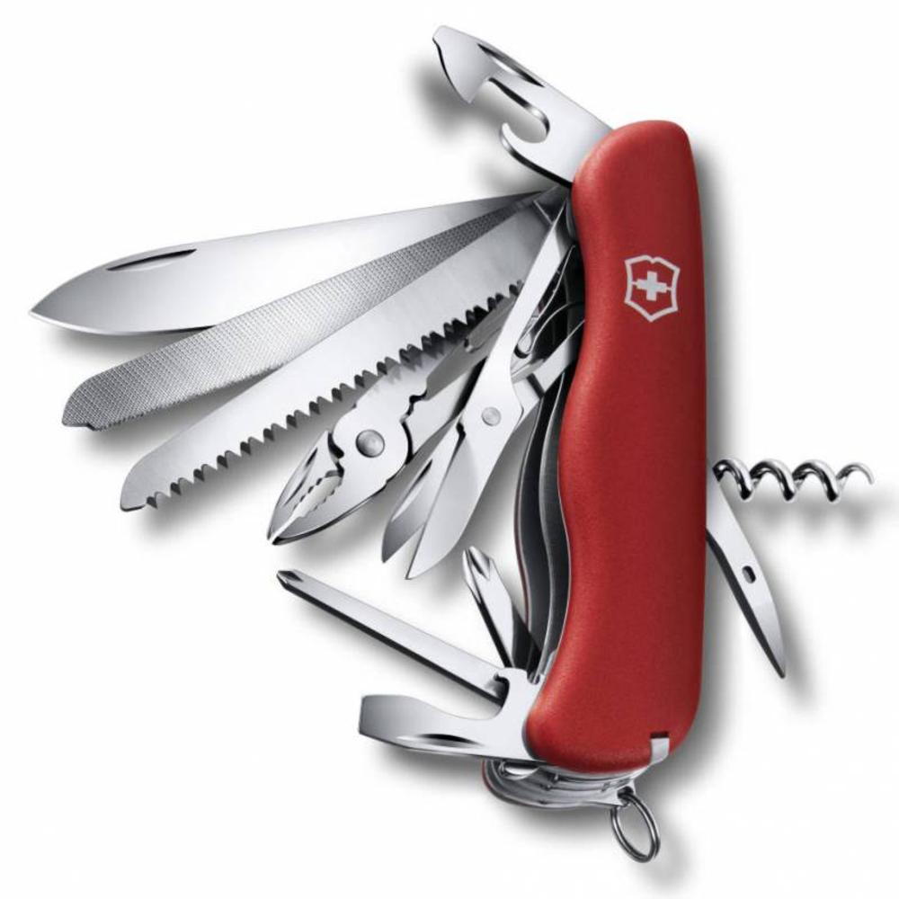Солдатский нож с фиксатором WorkChamp, красный (Victorinox 7744.5)