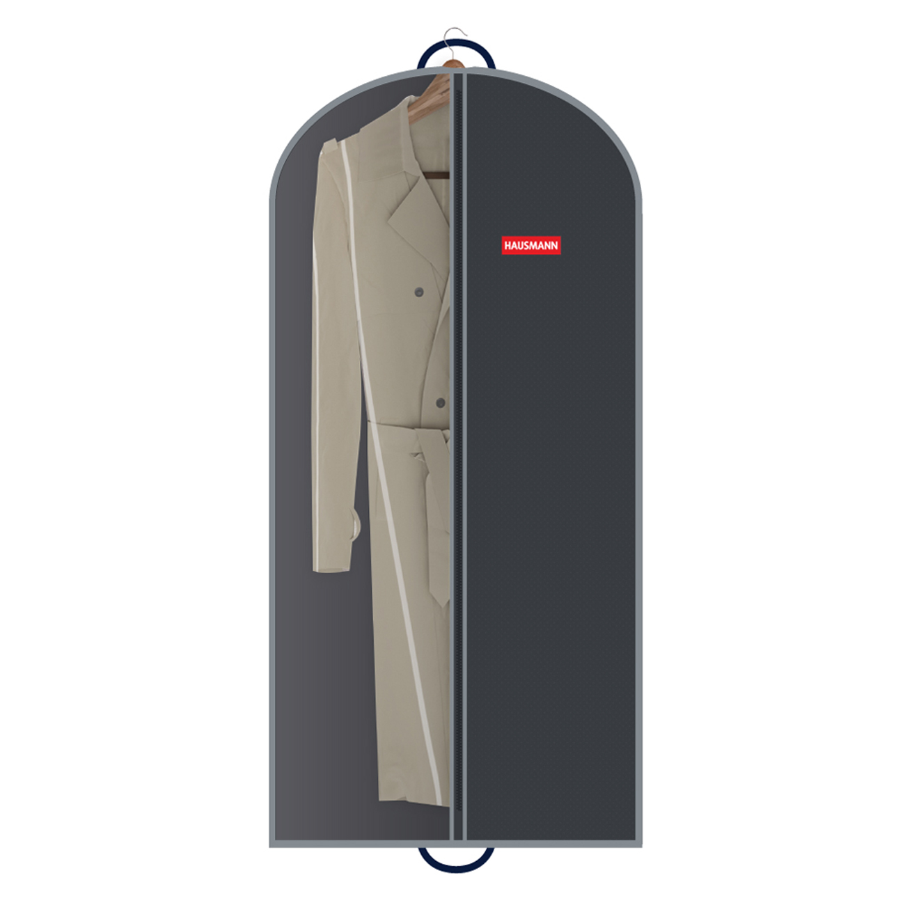 Чехол для одежды со стенкой и ручками чёрный, 60 x 140 см (Hausmann HM-701402AG)