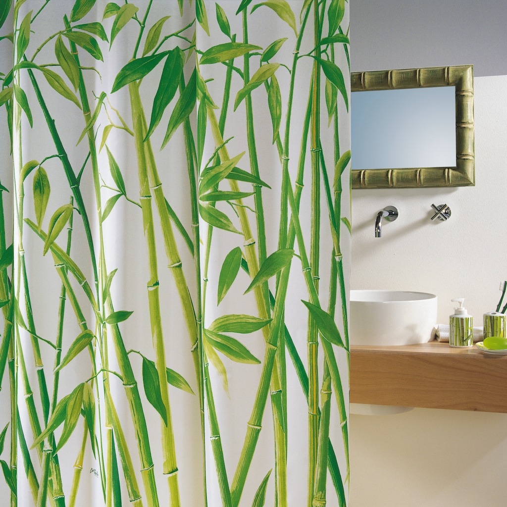 Штора для ванной Bambus зелёный, 240 x 180 см (Spirella 1042058)