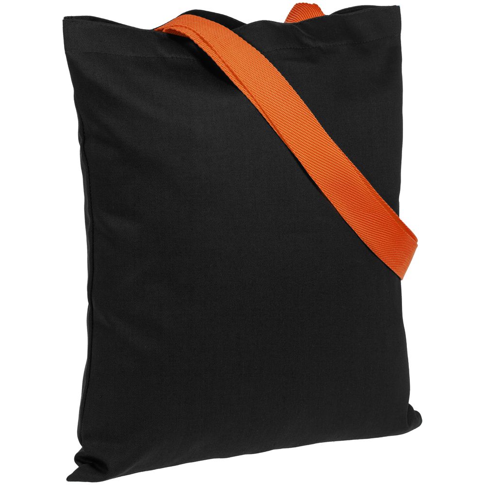 Холщовая сумка BrighTone, черная с оранжевыми ручками (LikeTo 10766.32)