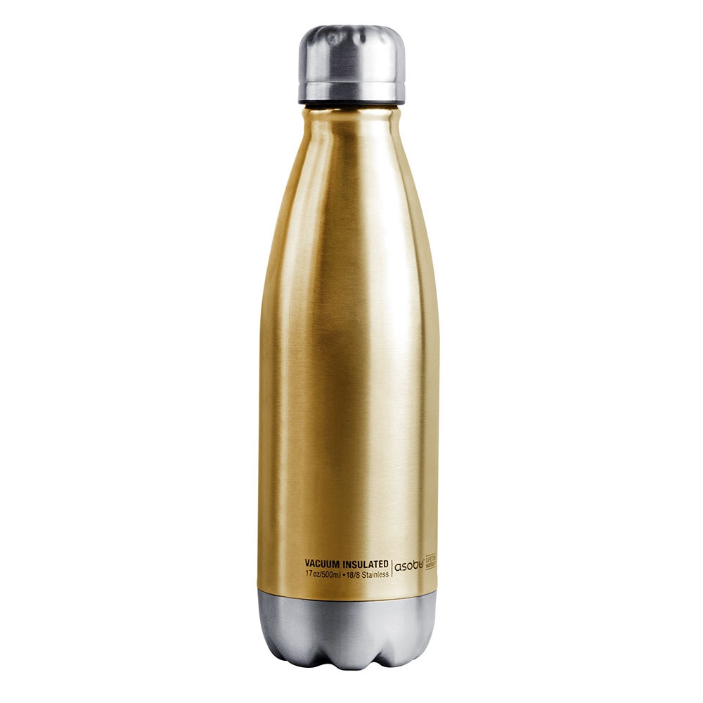 Термобутылка Central park travel bottle золотистая, 0.51 л (Asobu SBV17 gold-silver)