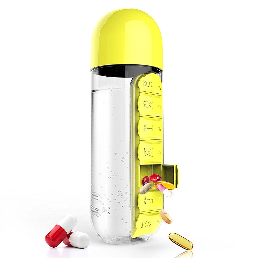Бутылка In style pill organizer bottle желтая, 0.6 л (Asobu PB55 yellow)