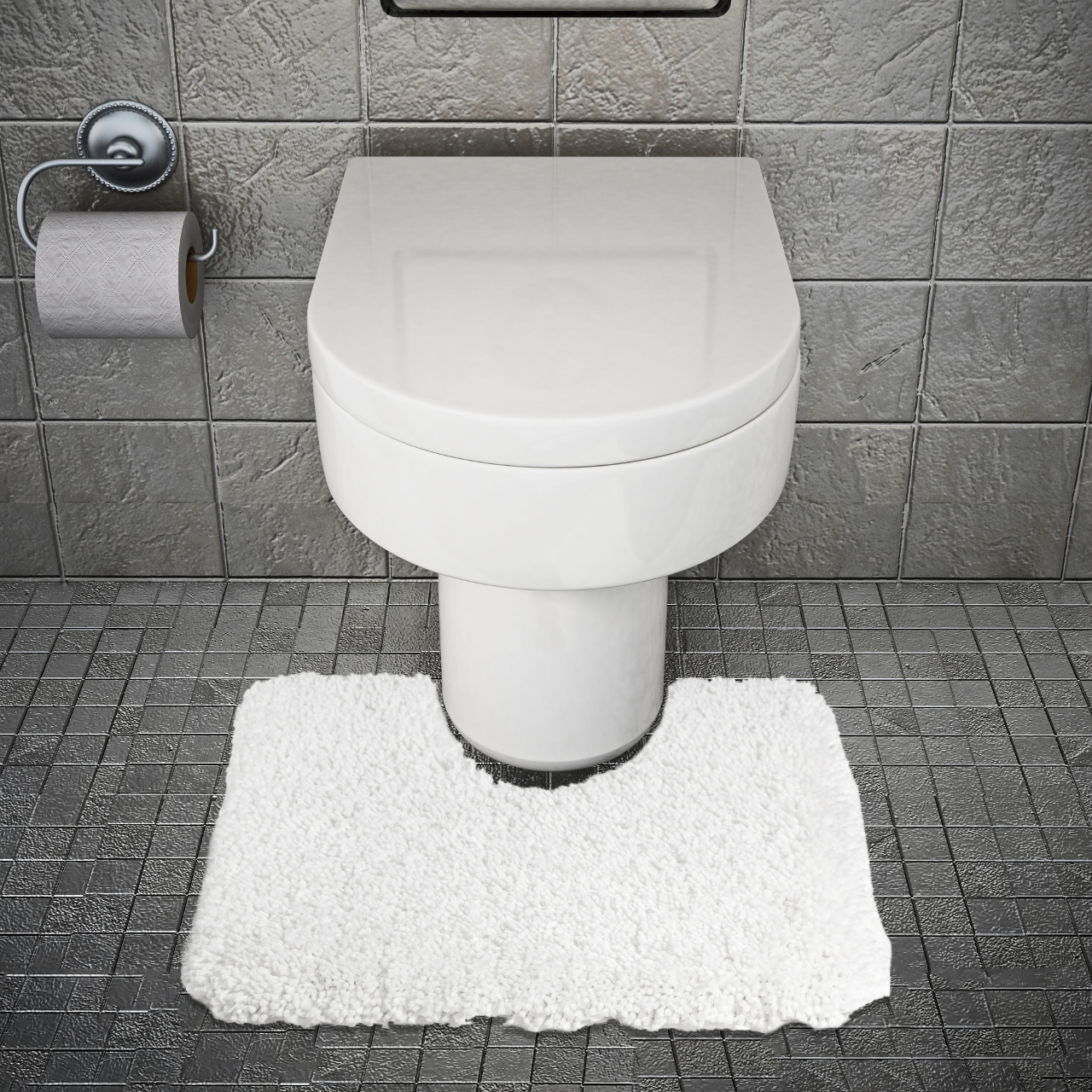 Коврик для туалета Highland белый, 55 x 55 см (Spirella 1013059)