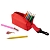 Фото 1: Набор Hobby с цветными карандашами и точилкой, красный (Makito MKT5139red)